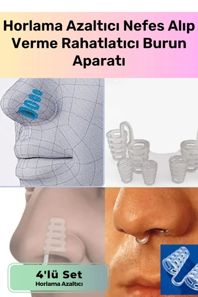 Premium Horlama Azaltıcı Nefes Alıp Verme Rahatlatıcı Uyku Önleyici Burun Delik Aparatı 4'lü Set ürün görseli 1