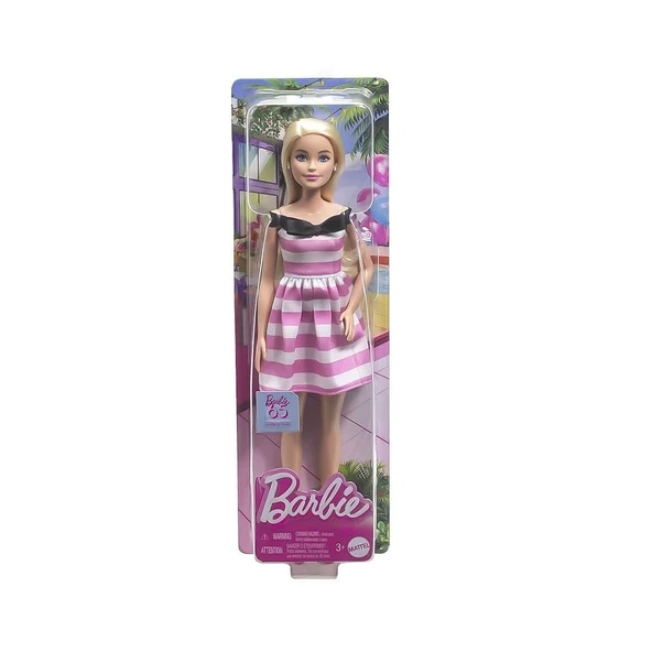 HTH66 Barbie 65.Yıl Özel Pembe Elbiseli Bebek ürün görseli 1