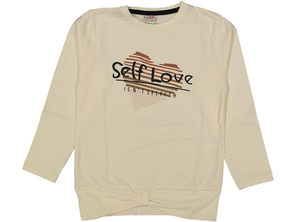 Kız Çocuk Mevsimlik Self Love Baskılı Sweatshirt BGL-ST03646 ürün görseli 1