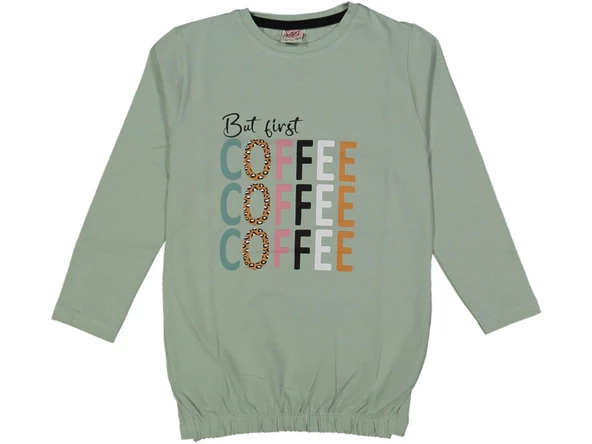Kız Çocuk Mevsimlik Coffe Baskılı Sweatshirt BGL-ST03647 ürün görseli 1
