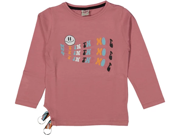 Kız Çocuk Mevsimlik Emoji Baskılı Sweatshirt BGL-ST03650 ürün görseli 1