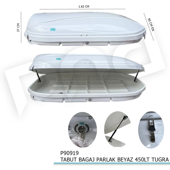 Tabut Bagaj Parlak Beyaz 450LT Tuğra ürün görseli 1