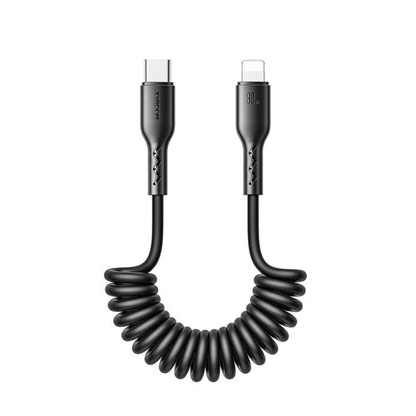 Joyroom Travel Serisi 30W Araç Sarmal Hızlı Şarj Kablosu Type-C'den Lightning 1,5 Metre ürün görseli 1