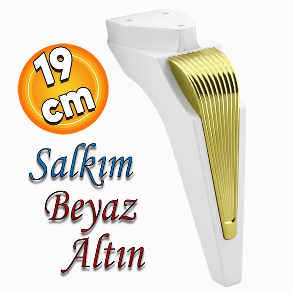 Salkım Mobilya Oturma Grubu Kanepe Tv Ünitesi Konsol Koltuk Ayağı Ayakları Beyaz Altın 19 Cm ürün görseli 1
