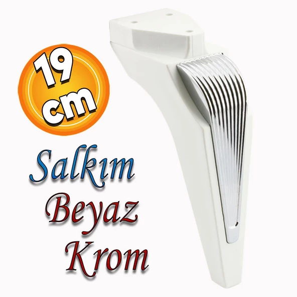Salkım Mobilya Oturma Grubu Kanepe Tv Ünitesi Konsol Koltuk Ayağı Ayakları Beyaz Krom 19 Cm ürün görseli 1