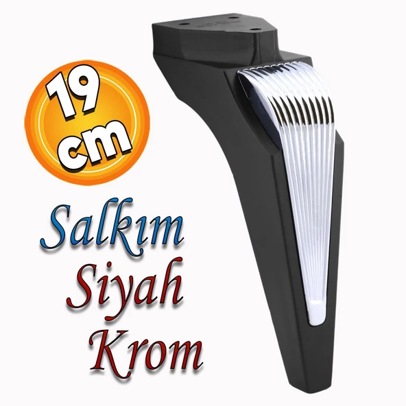 Salkım Mobilya Oturma Grubu Kanepe Tv Ünitesi Konsol Koltuk Ayağı Ayakları Siyah Krom 19 Cm ürün görseli 1