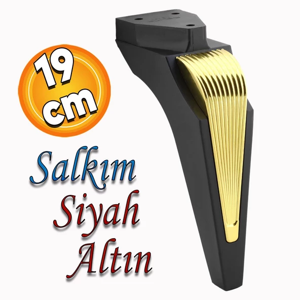 Salkım Mobilya Oturma Grubu Kanepe Tv Ünitesi Konsol Koltuk Ayağı Ayakları Siyah Altın 19 Cm ürün görseli 1