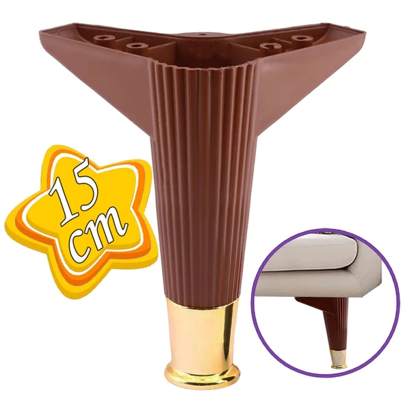 Golden Ayak 15 cm Kahve Altın Gold Mobilya Kanepe Sehpa Ünite Koltuk Ayağı Baza Ayak Ayakları ürün görseli 1