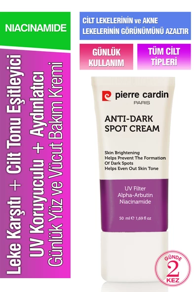 Pierre Cardin Leke Karşıtı Ve Cilt Tonu Eşitleyici, Uv Koruyuculu, Aydınlatıcı Günlük Bakım Kremi Yüz Ve Vücut  50 ml ürün görseli 1