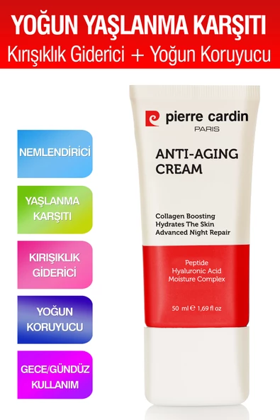 Pierre Cardin Yoğun Yaşlanma Karşıtı Kırışıklık Giderici Yoğun Koruyuculu Günlük Bakım Kremi 50 ml ürün görseli 1
