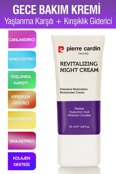 Pierre Cardin Gençleştirici, Yaşlanma Karşıtı Ve Kırışıklık Giderici Nemlendiricili  Yoğun Gece Bakım Kremi 50 ml ürün görseli 1