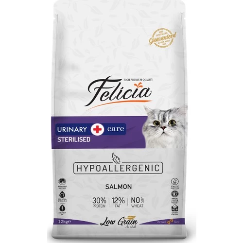 Felicia Hypo-Allergenic Üriner Sağlığı için Somonlu Düşük Tahıllı Kısırlaştırılmış Kedi Maması 12kg ürün görseli 1