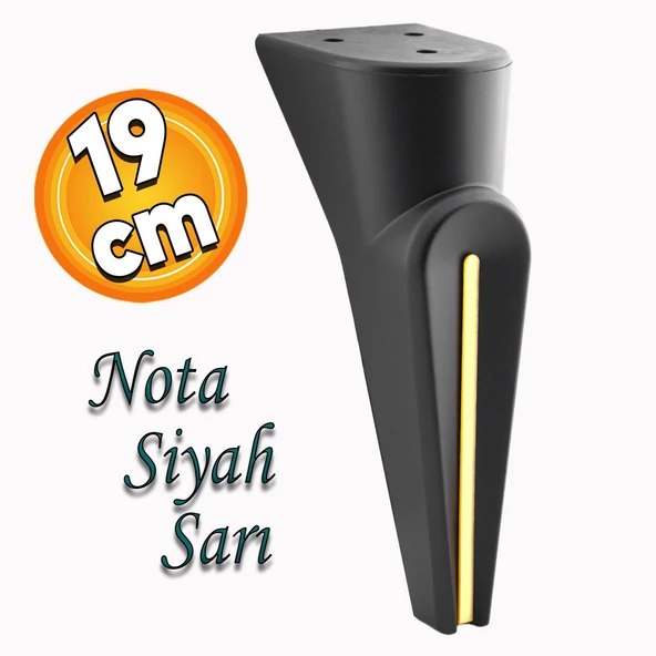 Nota Mobilya Oturma Grubu Kanepe Tv Ünitesi Konsol Koltuk Ayağı Ayakları Siyah Altın Gold 19 Cm ürün görseli 1