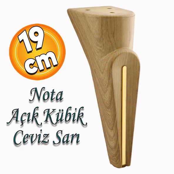 Nota Mobilya Kanepe Tv Ünitesi Konsol Koltuk Ayağı Ayakları Ahşap Desenli Kahverengi Ceviz 19 Cm ürün görseli 1