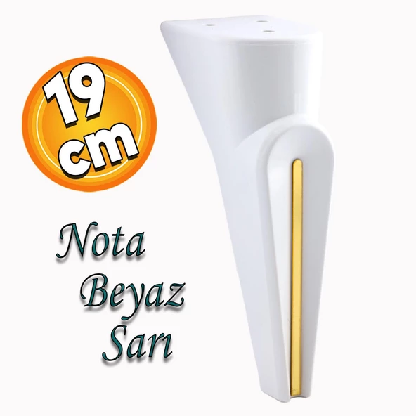 Nota Mobilya Kanepe Tv Ünitesi Konsol Koltuk Ayağı Ayakları Beyaz Altın Gold Sarı 19 Cm ürün görseli 1