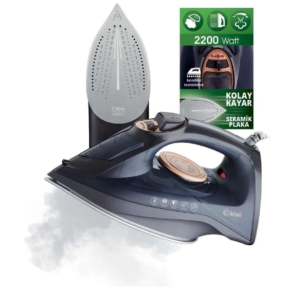 Kiwi KSI-6345 Akıllı Buharlı Ütü Mavi Siyah ürün görseli 1