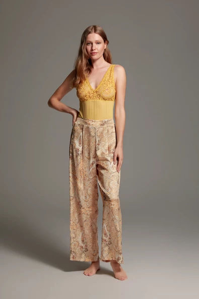 Pijama Takım Sabahlık Büstiyer Pantolon LP1406 3'lü Set ürün görseli 1