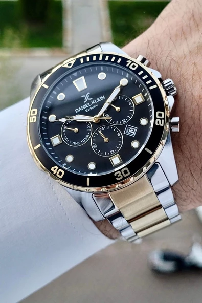 Daniel Klein DKISTE1059 Gold Gümüş Renk İç Göstrgeleri Aktif Hediye Paketli Erkek Kol Saati ürün görseli 1