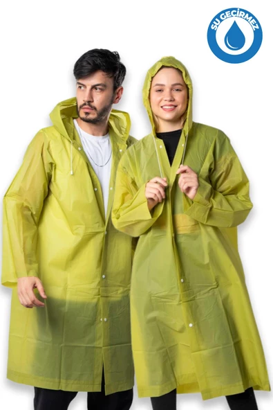 By Marine Kadın Erkek Yağmurluk Kapüşonlu Çıtçıtlı Eva Haki Yağmurluk BYMMRC881R06 ürün görseli 1