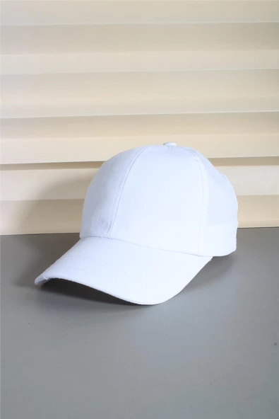 Cappello Beyaz Spor Şapka Unisex Arkası Cırtlı Ayarlanabilir 24SAPKADUZ ürün görseli 1