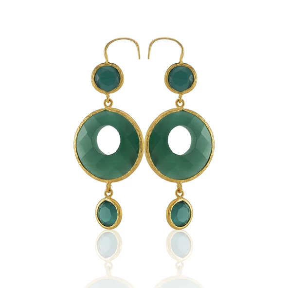 Kadir Jewellery 22 Ayar Altın Kaplama Kadın Sallantılı Küpe -El İşçiliği Ve Hipoalerjenik Küpe ürün görseli 1