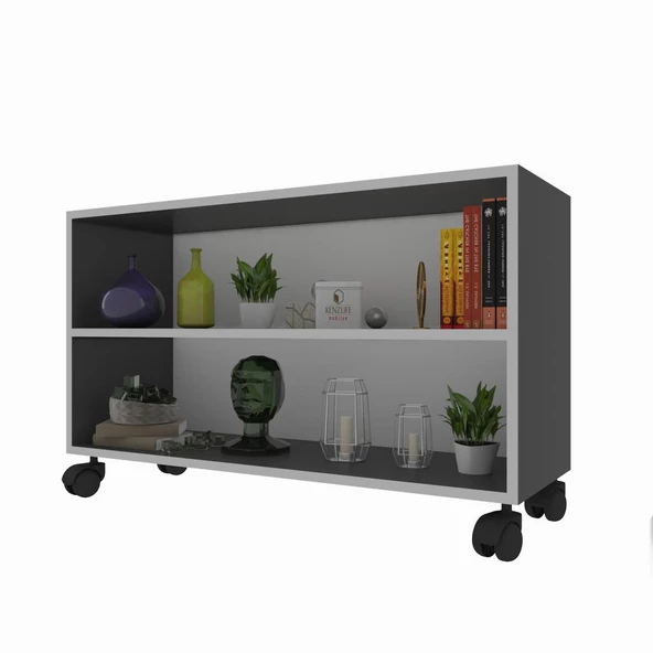 Kenzlife mutfak dolabı raziye 068*090*030 gri tekerlekli banyo evrak ofis ayakkabılık kiler ürün görseli 1