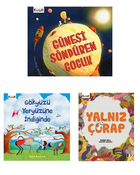 Yalnız Çorap Güneşi Söndüren Çocuk ve Gökyüzü Yeryüzüne İndiğinde Set ürün görseli 1