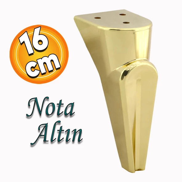 Nota Mobilya Kanepe Sehpa TV Ünitesi Koltuk Ayağı Baza Ayakları Altın Gold 16 cm ürün görseli 1