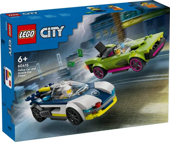 LEGO City 60415 Police Car and Muscle Car Chase ürün görseli 1