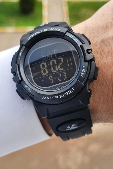 Daniel Klein DKISTE1051 Siyah Renk Alarm Kronometre ve Işıklı Dijital Hediye Paketli Erkek Kol Saati ürün görseli 1