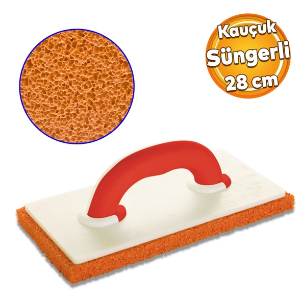 Kauçuklu Süngerli Plastik Mala 28 cm İnce Sıva Perdah Fayans Yüzey Temizlik Malası ürün görseli 1