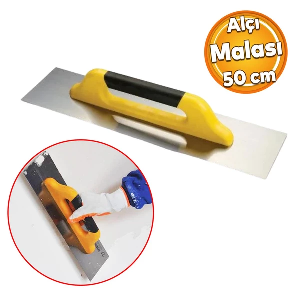 Metal Plastik Sap Sağlam Düz Alçı Mala 50 cm Harç Derz Sıva Yüzey Düzleştirme Fugas Malası Saten ürün görseli 1