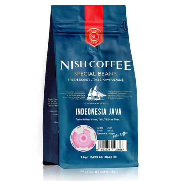 Nish Filtre Kahve Endonezya Java 1000 gr - Resim 3