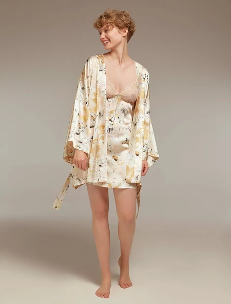 Pijama Takım 1339 Gecelik Sabahlık 2'li Set ürün görseli 1