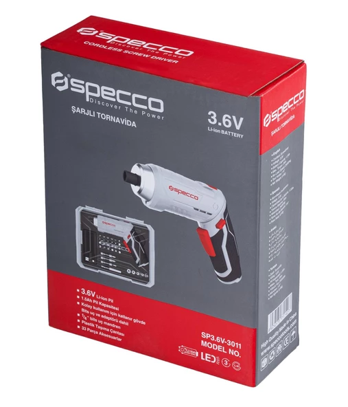 Specco Şarjlı Tornavida 3.6V-33 Parça Set - Resim 6