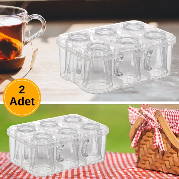 Piev Urve Su Bardağı Fincan Kupa Taşıma Aparatı Koruyucu Saklama Kabı 2 Li ürün görseli 1