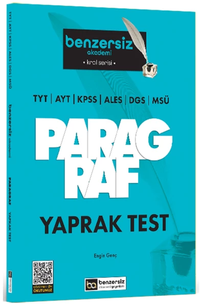 TYT AYT KPSS ALES DGS MSÜ Kral Serisi Benzersiz Paragraf Yaprak Test Benzersiz Akademi Yayınları ürün görseli 1