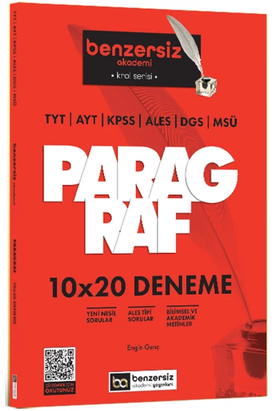 TYT AYT KPSS ALES DGS MSÜ Kral Serisi Benzersiz Paragraf 10x20 Deneme Benzersiz Akademi Yayınları ürün görseli 1