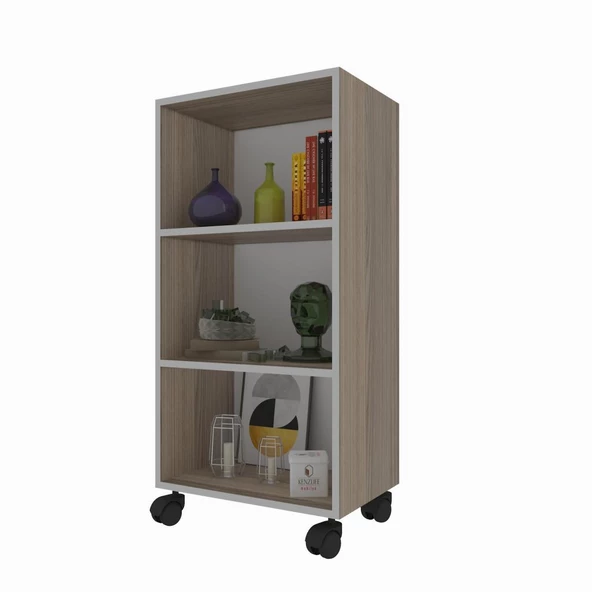 Kenzlife kitaplık beril 108*040*020 crd tekerlekli mutfak dolabı banyo ofis ayakkabılık kiler ürün görseli 1