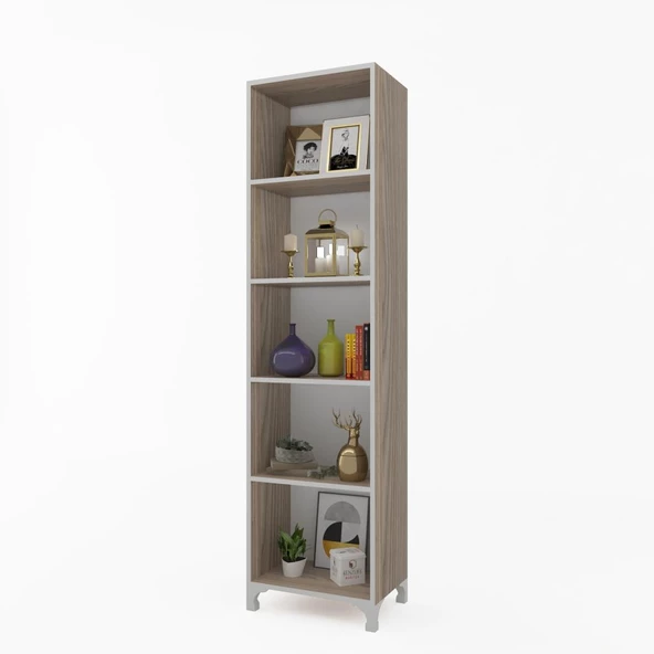 Kenzlife kitaplık tuğçe 188*040*020 crd ayaklı mutfak dolabı banyo ofis ayakkabılık kiler ürün görseli 1