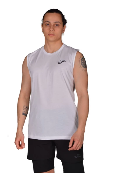 Joma Sprint-Beyaz Pamuklu Kolsuz Erkek Tshirt - 4231114 ürün görseli 1