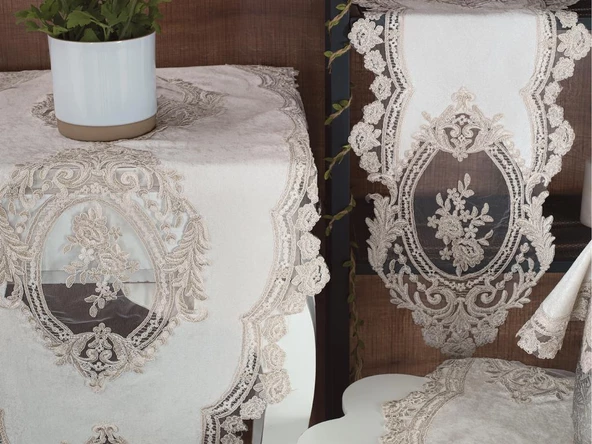 Kösem Kadife Salon Takımı 5 Parça - Resim 4