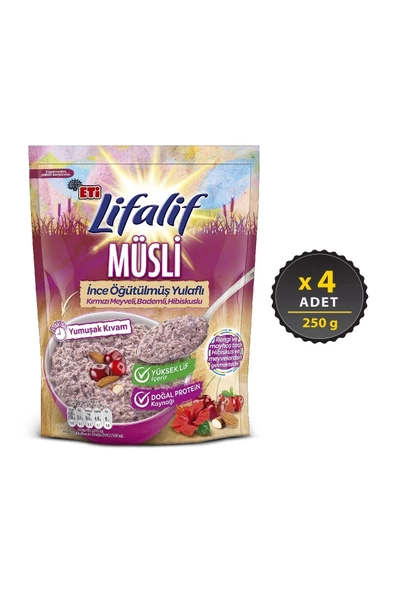 Eti Lifalif İnce Öğütülmüş Müsli Hibiskuslu 250 g x 4 Adet ürün görseli 1