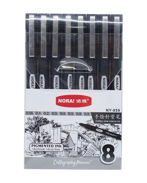 Nora Teknik Çizim Kalemi 8li Seti Dereceli Kalem Set ürün görseli 1