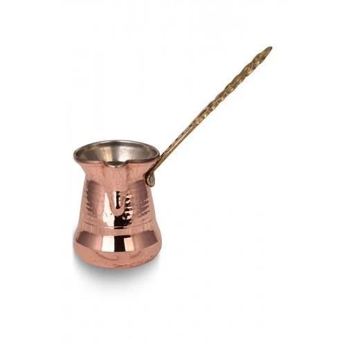 Turna Bakır Sultan Cezve 2 No Kalın Pirinç Kulp 3 Fincan Makine Dövme Kırmızı Turna1245-1 ürün görseli 1