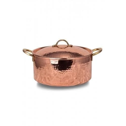 Turna Bakır İtalyan Tencere 4 No 22 Cm El Dövme Kırmızı Turna8153-1 ürün görseli 1