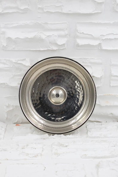 Turna Bakır Kurnacı Hamam Tası 20 Cm El Dövme Nikel Turna4054-2 ürün görseli 1