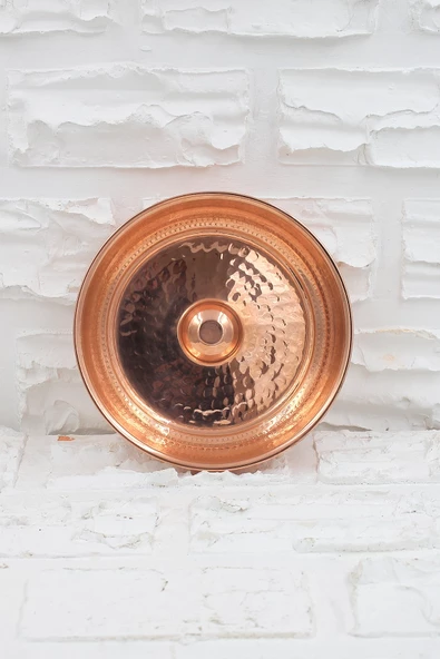 Turna Bakır Kurnacı Hamam Tası 18 Cm El Dövme Kırmızı Turna4053-1 ürün görseli 1