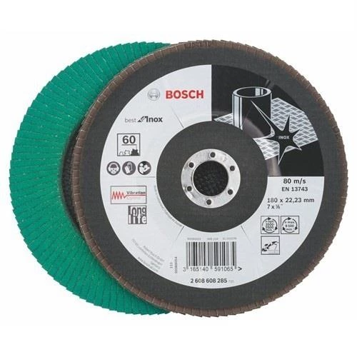 Bosch Paslanmaz İnox Flap Zımpara Diski 180 Mm 22,23 80 Kum ürün görseli 1