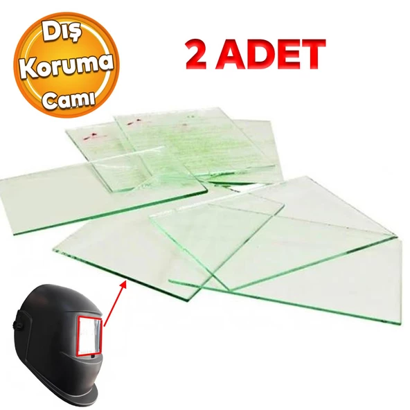 Colormatik Kaynak Baş Maskesi Dış Camı 114x9 mm El Tipi Kaynak Maske Yedek Cam 2 Adet ürün görseli 1
